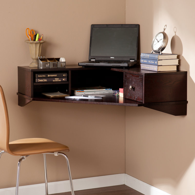 Home & Haus Rymark Corner Floating Desk & Reviews Wayfair.co.uk